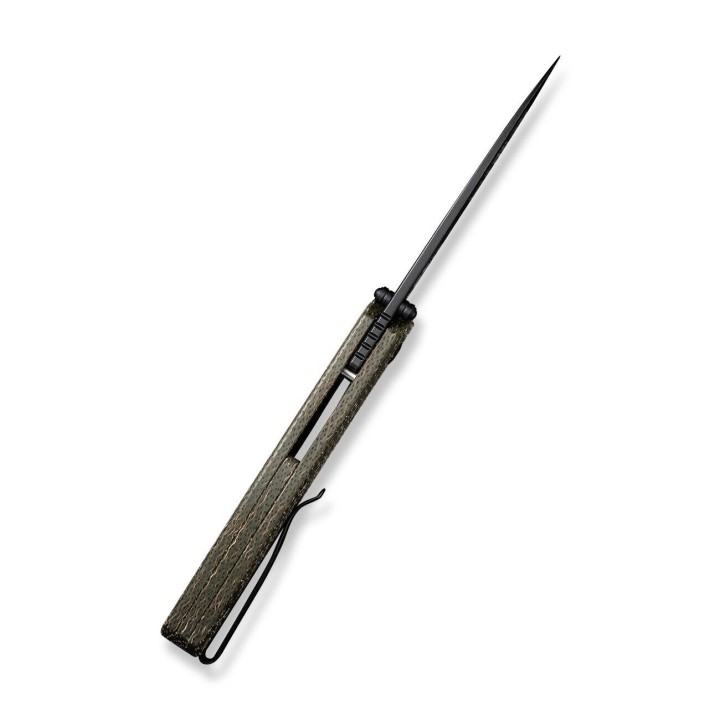 Couteau CIVIVI Sokoke Green Burlap Manche Micarta 14C28N Drop Point Blade IKBS Linerlock Clip CIVC220072 - Livraison Gratuite