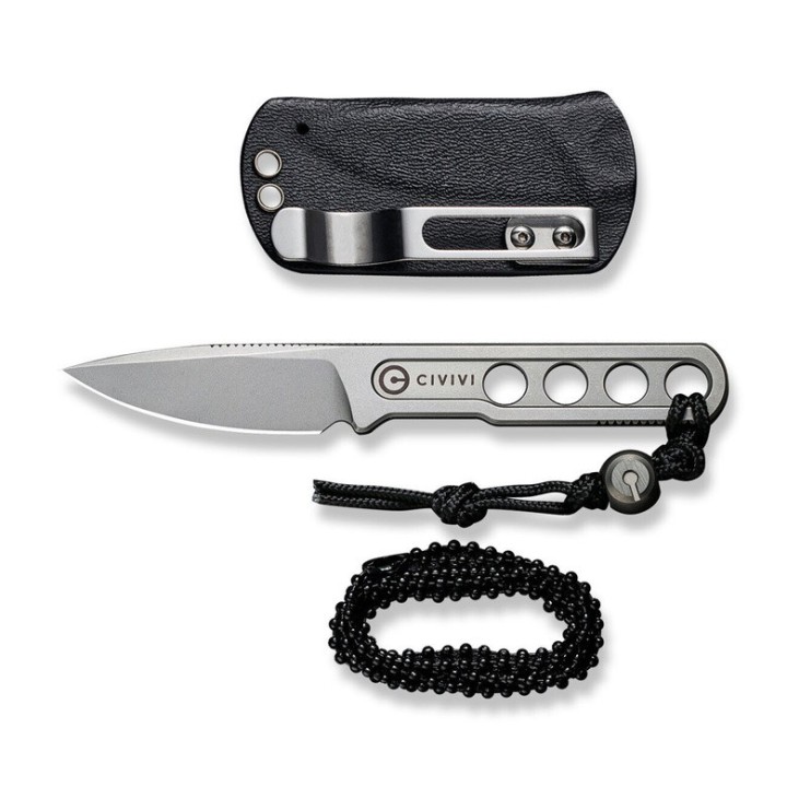 Couteau De Cou CIVIVI Circulus Stonewash Lame Acier 10Cr15CoMoV Etui Kydex CIVC220122 - Livraison Gratuite