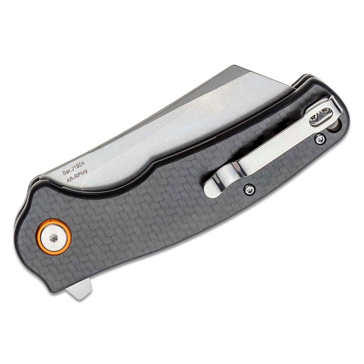 Couteau CJRB Crag Carbon Fiber Lame Acier D2 Manche Fibre de Carbone IKBS Linerlock Clip J1904CF - Livraison Gratuite