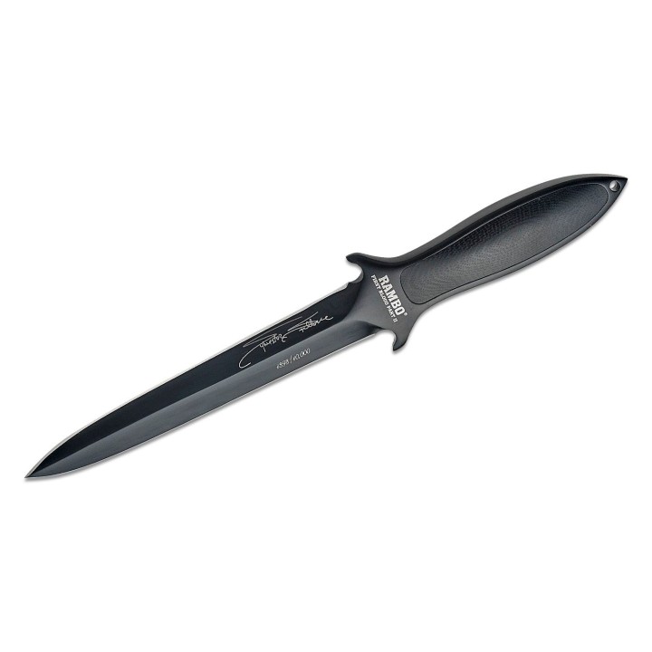 Couteau Rambo Boot Knife Signature Edition Lame Acier Inox Manche Micarta Etui Cuir RB9434 - Livraison Gratuite