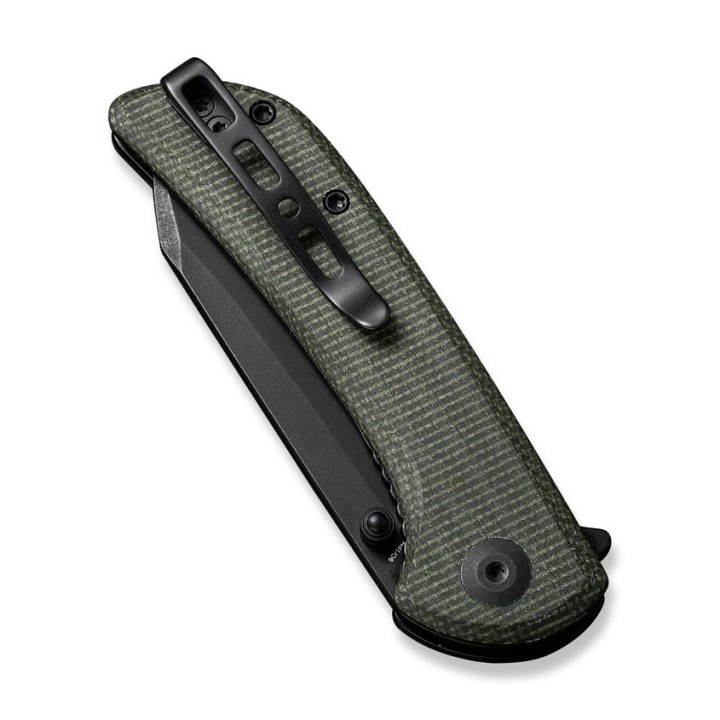 Couteau Sencut Fritch Green Lame Acier 9Cr18MoV Manche Micarta IKBS Linerlock Clip S220141 - Livraison Gratuite