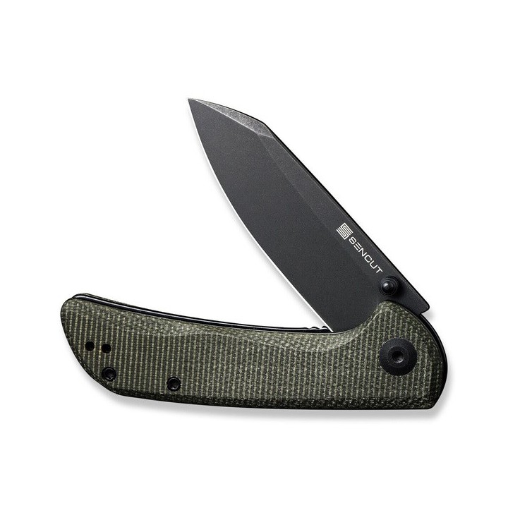 Couteau Sencut Fritch Green Lame Acier 9Cr18MoV Manche Micarta IKBS Linerlock Clip S220141 - Livraison Gratuite
