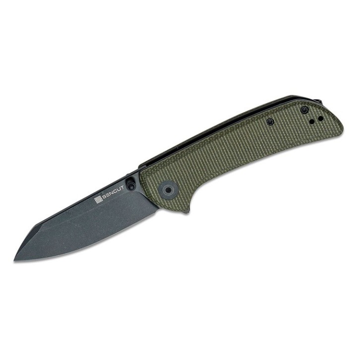 Couteau Sencut Fritch Green Lame Acier 9Cr18MoV Manche Micarta IKBS Linerlock Clip S220141 - Livraison Gratuite