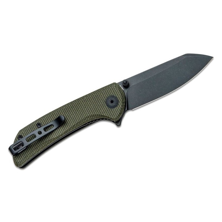 Couteau Sencut Fritch Green Lame Acier 9Cr18MoV Manche Micarta IKBS Linerlock Clip S220141 - Livraison Gratuite