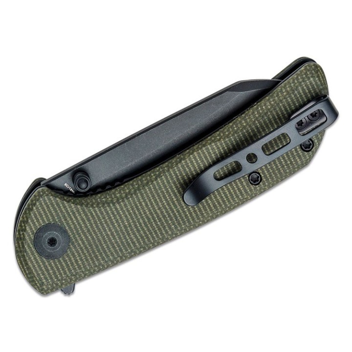 Couteau Sencut Fritch Green Lame Acier 9Cr18MoV Manche Micarta IKBS Linerlock Clip S220141 - Livraison Gratuite