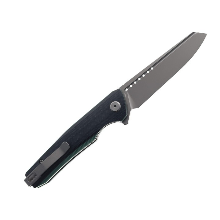 Couteau Bestech Slyther Black/Green Manche G-10 Lame Acier 14C28N IKBS Linerlock Clip BTKG51D - Livraison Gratuite