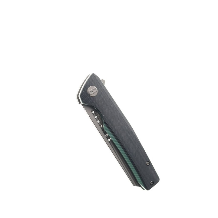 Couteau Bestech Slyther Black/Green Manche G-10 Lame Acier 14C28N IKBS Linerlock Clip BTKG51D - Livraison Gratuite