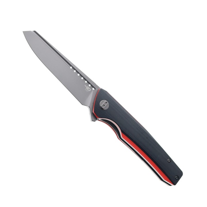 Couteau Bestech Slyther Black/Red Manche G-10 Lame Acier 14C28N IKBS Linerlock Clip BTKG51C - Livraison Gratuite