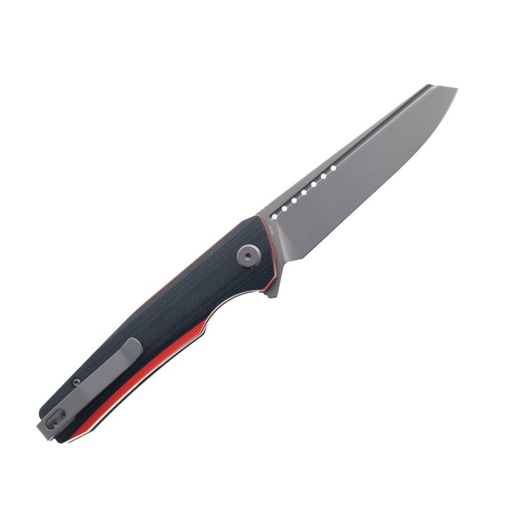 Couteau Bestech Slyther Black/Red Manche G-10 Lame Acier 14C28N IKBS Linerlock Clip BTKG51C - Livraison Gratuite