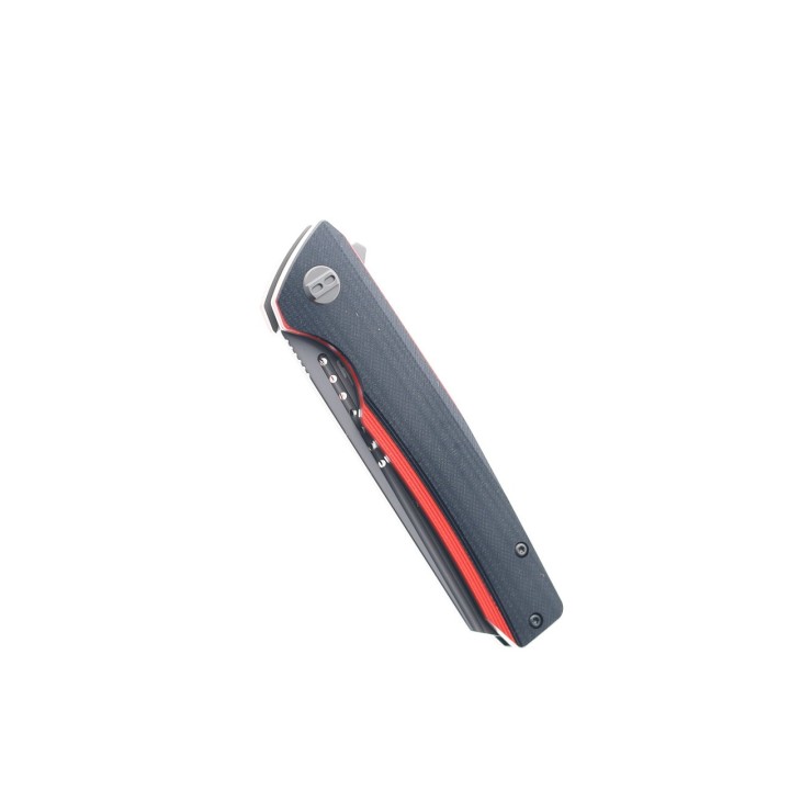 Couteau Bestech Slyther Black/Red Manche G-10 Lame Acier 14C28N IKBS Linerlock Clip BTKG51C - Livraison Gratuite