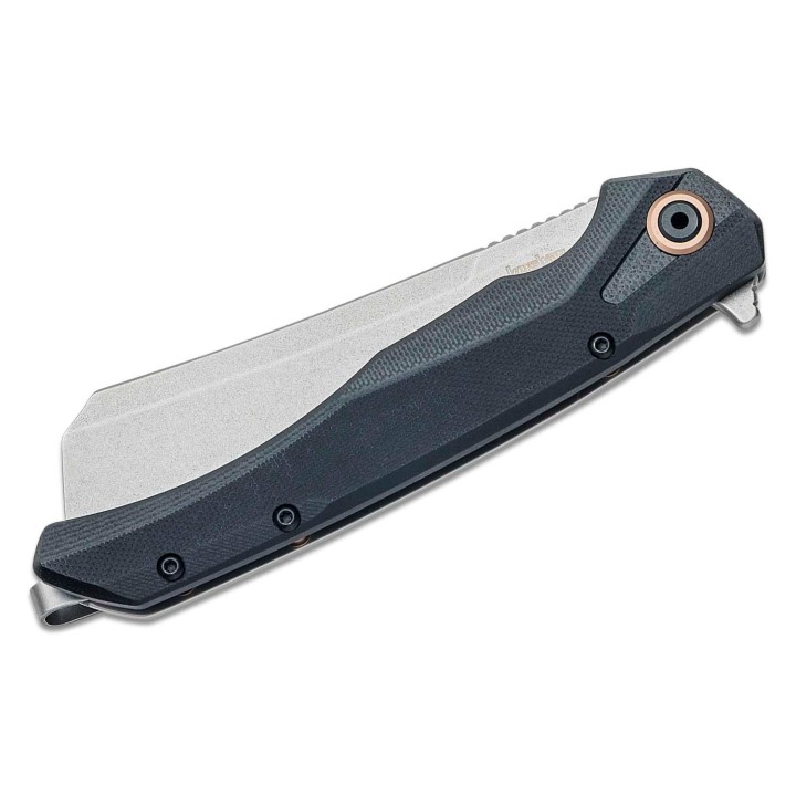 Couteau Kershaw Strata Cleaver Lame Acier D2 Manche G10/Acier KIVT Framelock Clip KS2078 - Livraison Gratuite