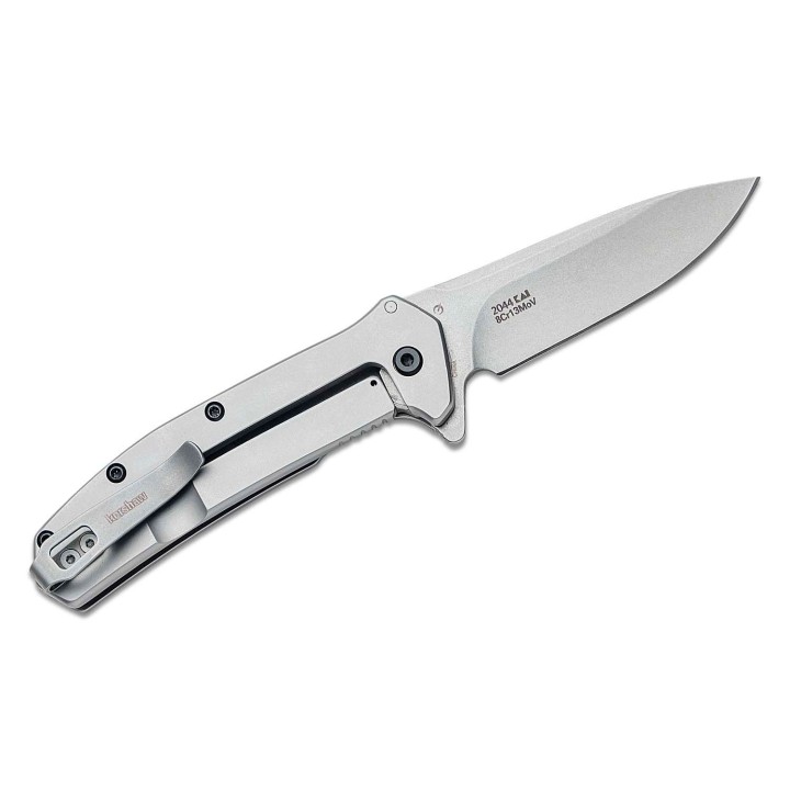 Couteau Kershaw Outcome A/O Lame Acier 8Cr13MoV Manche Acier Framelock Clip KS2044 - Livraison Gratuite