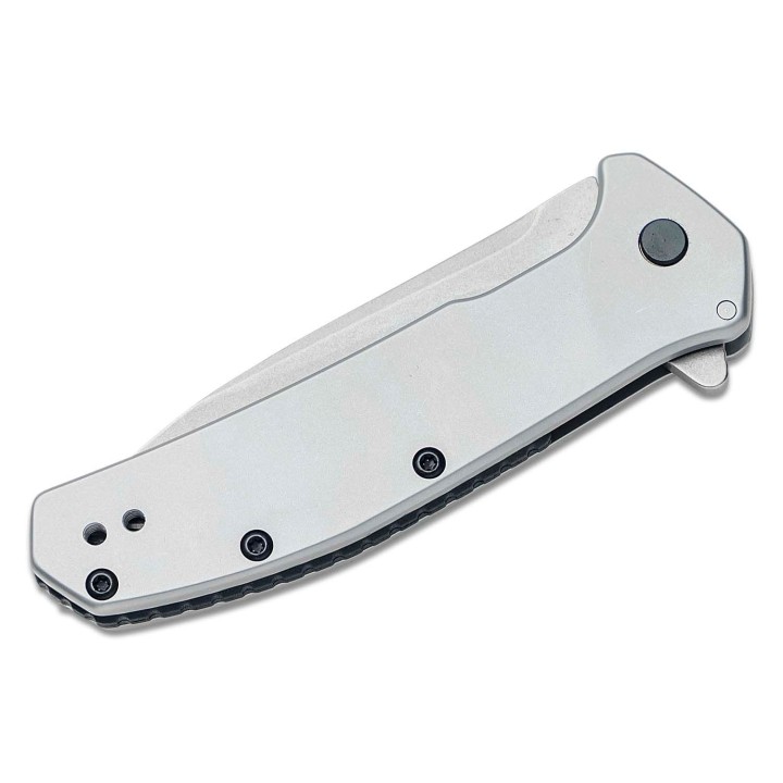 Couteau Kershaw Outcome A/O Lame Acier 8Cr13MoV Manche Acier Framelock Clip KS2044 - Livraison Gratuite