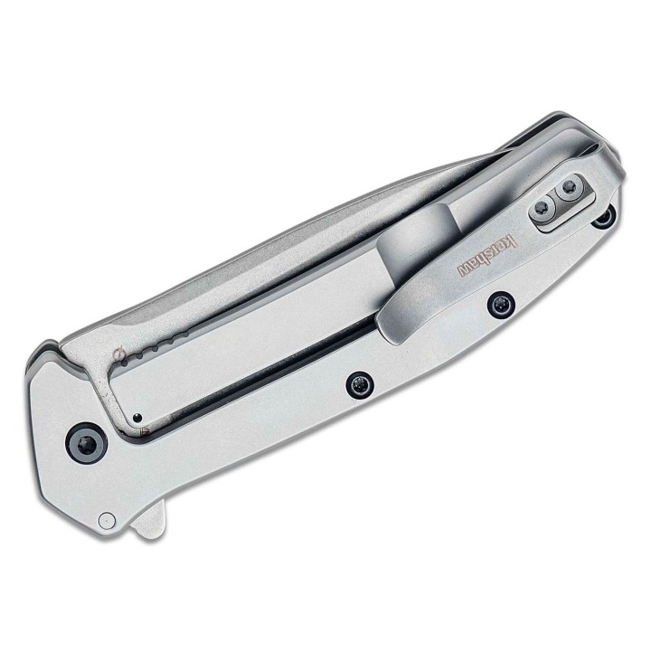 Couteau Kershaw Outcome A/O Lame Acier 8Cr13MoV Manche Acier Framelock Clip KS2044 - Livraison Gratuite