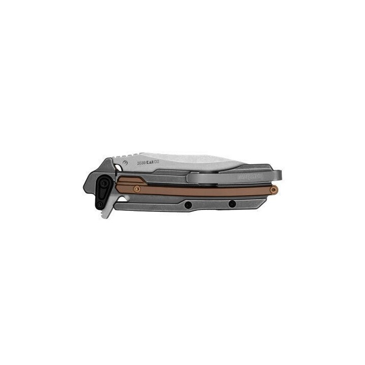 Couteau Kershaw Frontrunner Lame Acier D2 Manche Acier IKBS Framelock Clip KS2039 - Livraison Gratuite