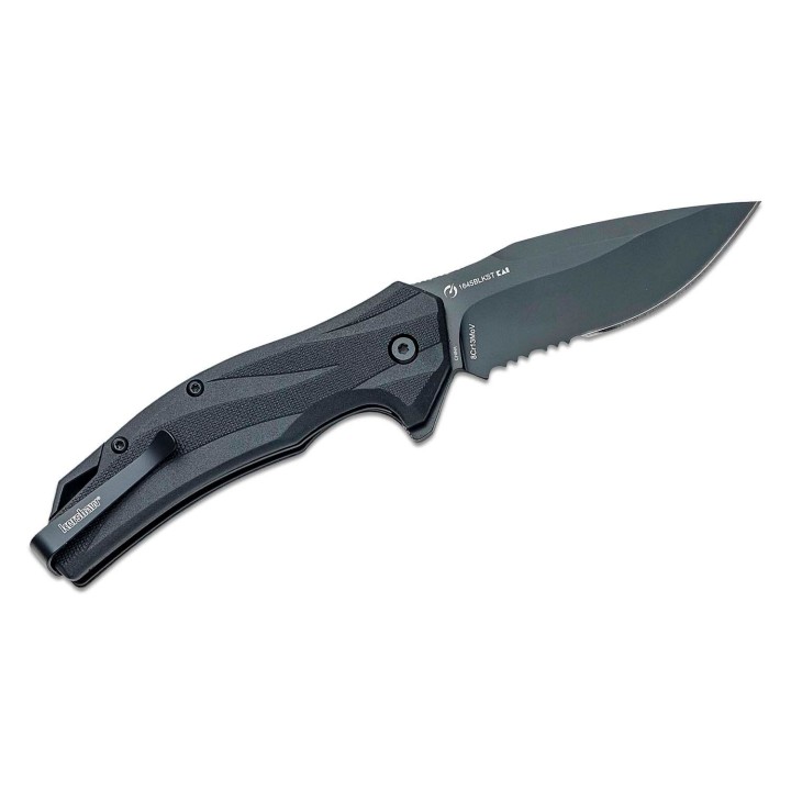 Couteau Kershaw Lateral A/O Lame Acier 8Cr13MoV Serr Manche GRN Linerlock Clip KS1645BLKST - Livraison Gratuite