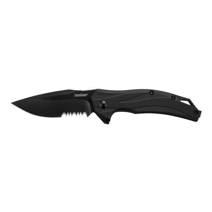 Couteau Kershaw Lateral A/O Lame Acier 8Cr13MoV Serr Manche GRN Linerlock Clip KS1645BLKST - Livraison Gratuite
