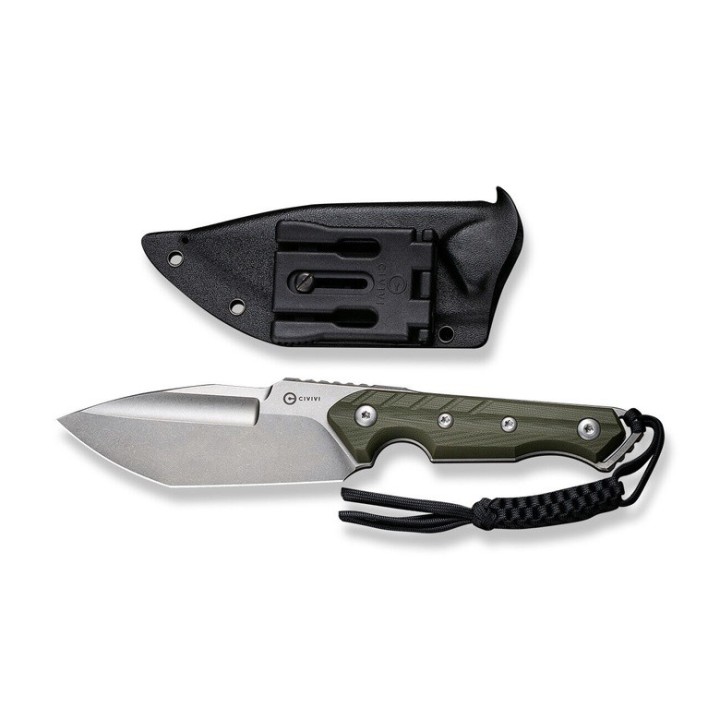 Couteau CIVIVI Maxwell Green Lame Acier D2 Green Tanto Manche G10 Etui Kydex CIVC210402 - Livraison Gratuite