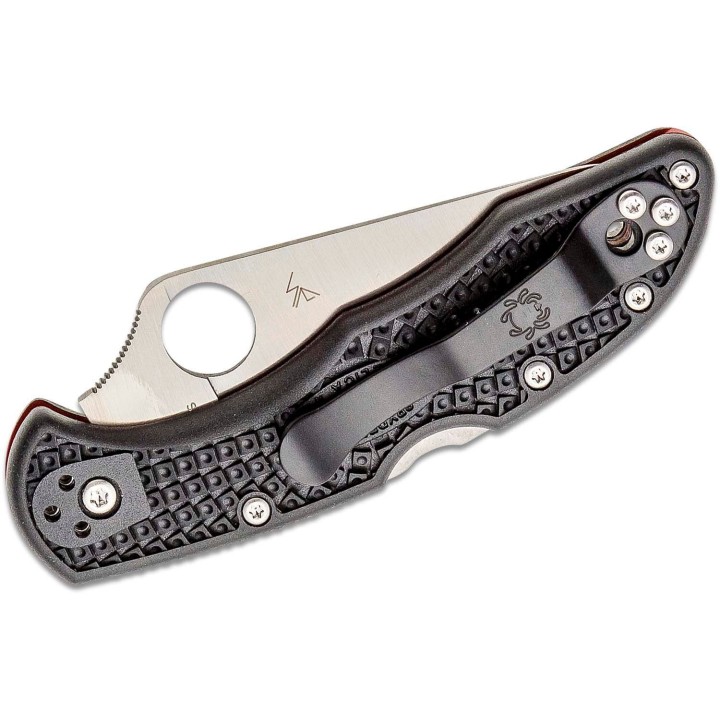 Couteau Spyderco Delica 4 Red Line Lame Acier VG10 Combo Manche FRN Lockback Clip Japan SC11FPSBKRD - Livraison Gratuite