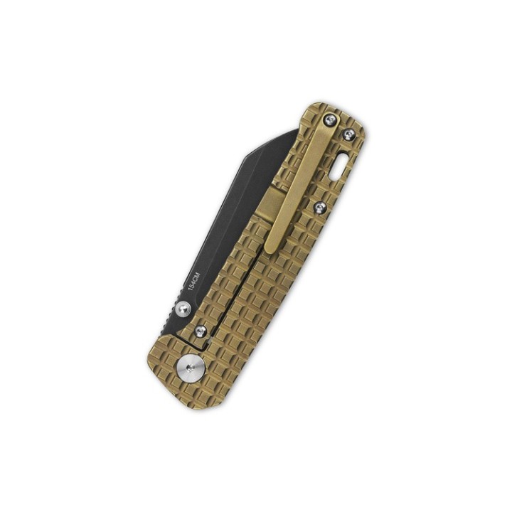 Couteau QSP Penguin Frag Bronze Titanium Lame Acier 154CM Manche Titane IKBS Clip QS130BFRG - Livraison Gratuite