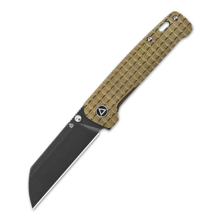 Couteau QSP Penguin Frag Bronze Titanium Lame Acier 154CM Manche Titane IKBS Clip QS130BFRG - Livraison Gratuite