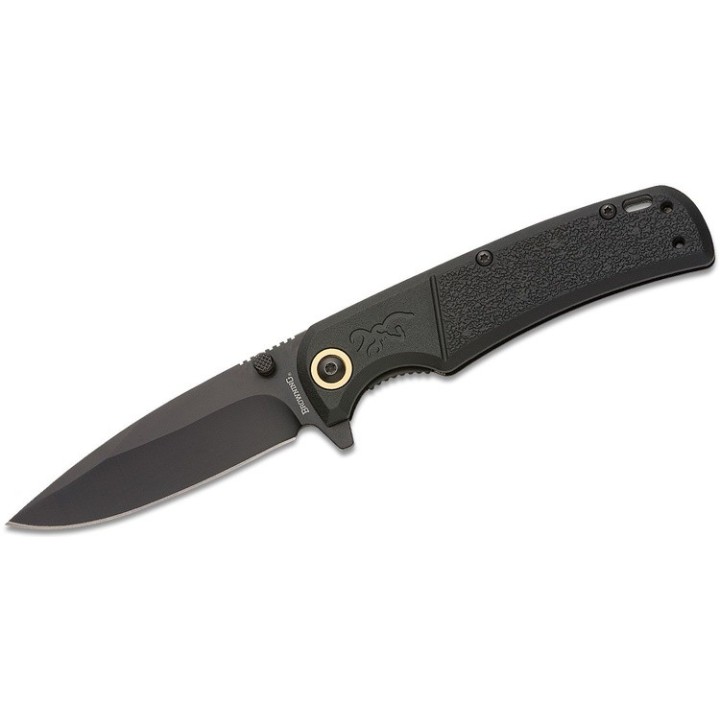 Couteau Browning Buckmark Slim Black Lame Acier D2 Manche Polymer Clip IKBS Linerlock BR0541B - Livraison Gratuite