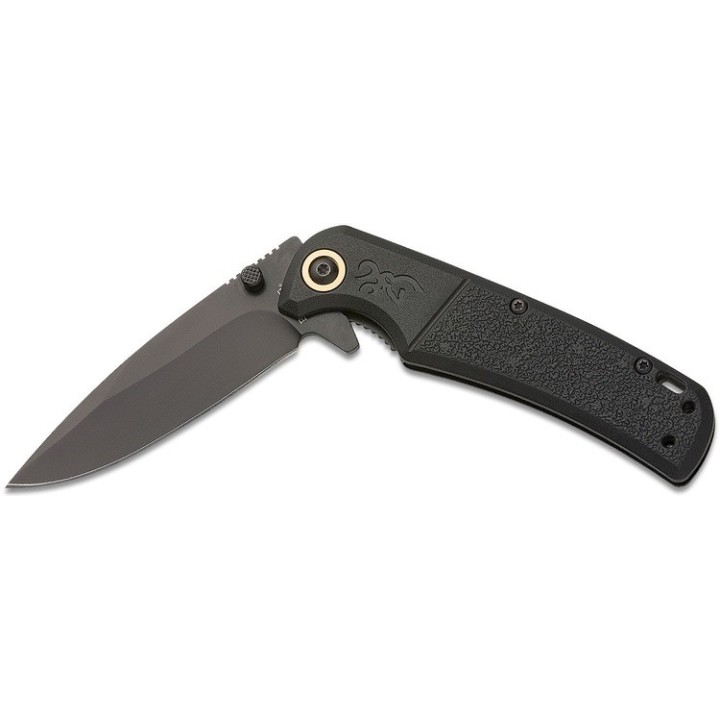 Couteau Browning Buckmark Slim Black Lame Acier D2 Manche Polymer Clip IKBS Linerlock BR0541B - Livraison Gratuite