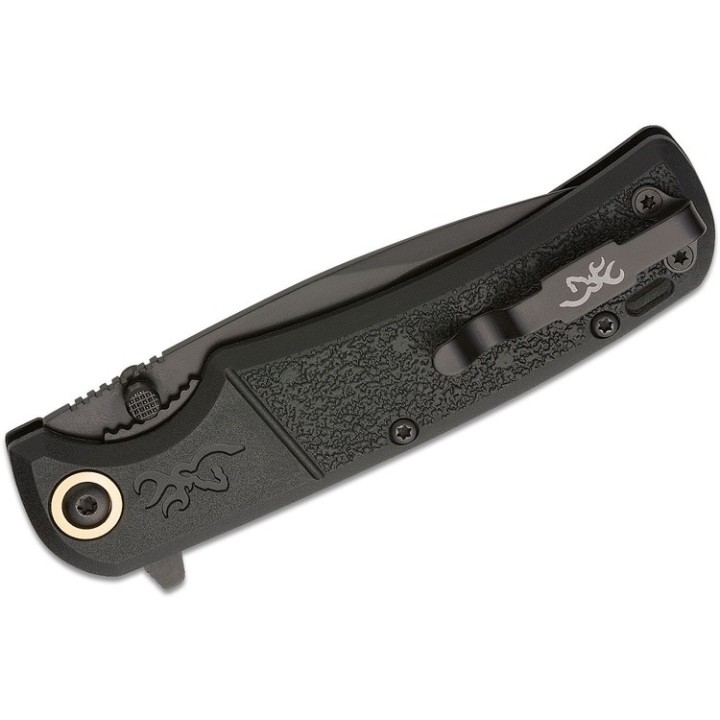 Couteau Browning Buckmark Slim Black Lame Acier D2 Manche Polymer Clip IKBS Linerlock BR0541B - Livraison Gratuite