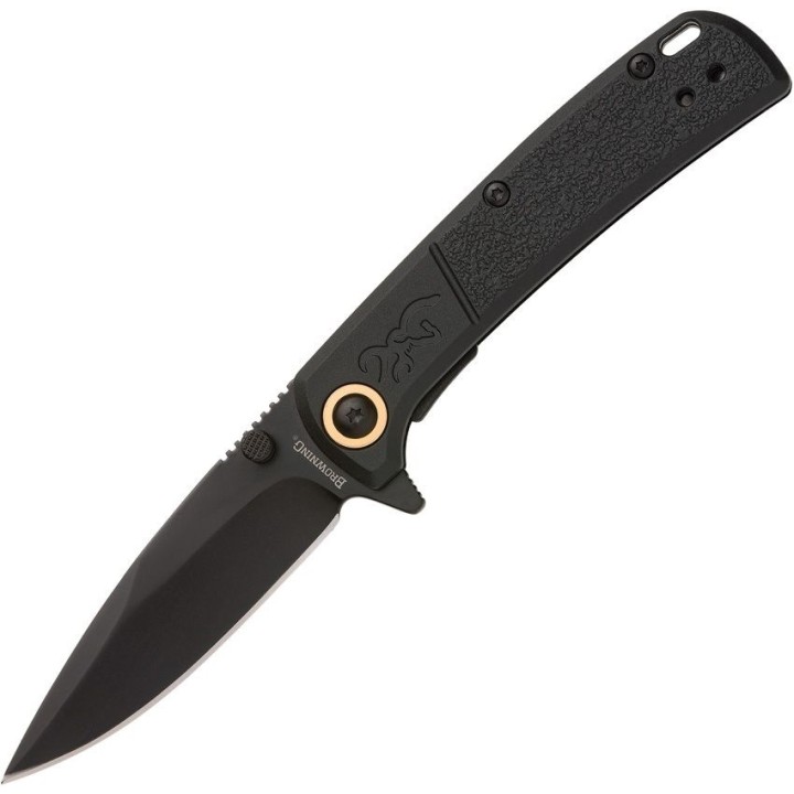 Couteau Browning Buckmark Slim Black Lame Acier D2 Manche Polymer Clip IKBS Linerlock BR0541B - Livraison Gratuite