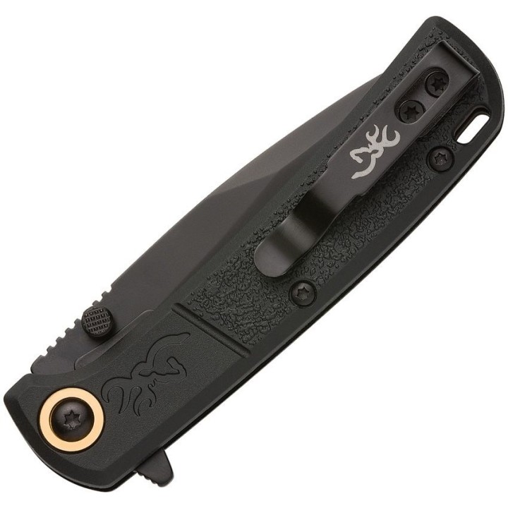 Couteau Browning Buckmark Slim Black Lame Acier D2 Manche Polymer Clip IKBS Linerlock BR0541B - Livraison Gratuite
