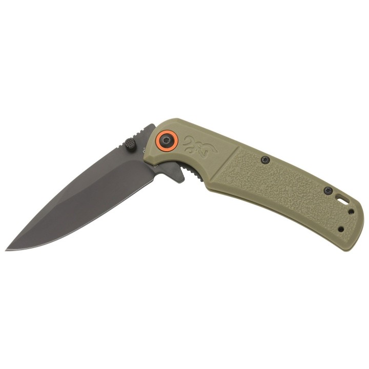 Couteau Browning Buckmark Green Lame Acier D2 Manche Polymer Clip IKBS Linerlock BR0513B - Livraison Gratuite