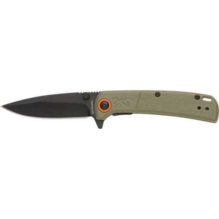 Couteau Browning Buckmark Green Lame Acier D2 Manche Polymer Clip IKBS Linerlock BR0513B - Livraison Gratuite