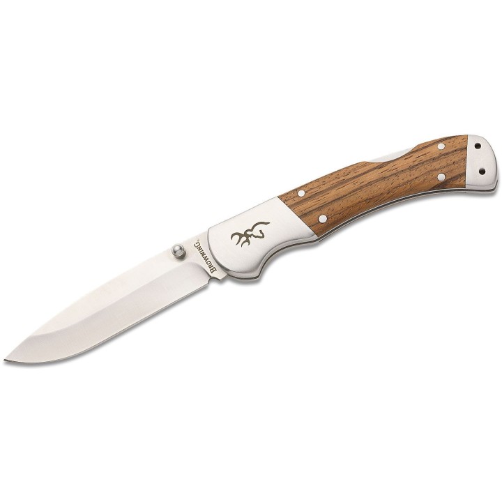 Couteau Browning Sage Creek Large Lame Acier 9Cr14MoV Manche Bois Lockback BR0533B - Livraison Gratuite