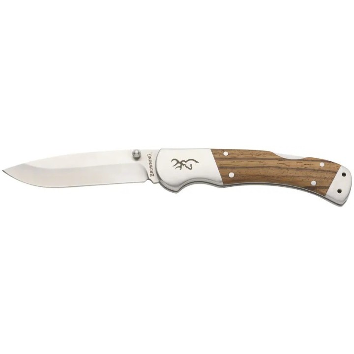 Couteau Browning Sage Creek Large Lame Acier 9Cr14MoV Manche Bois Lockback BR0533B - Livraison Gratuite