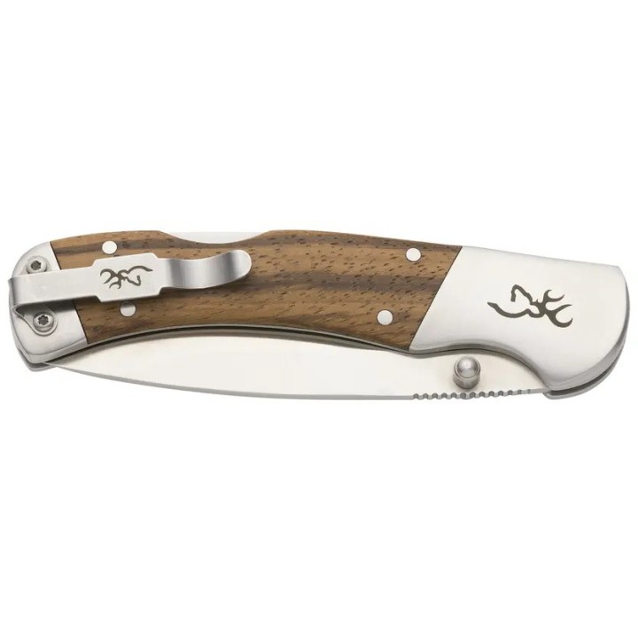 Couteau Browning Sage Creek Large Lame Acier 9Cr14MoV Manche Bois Lockback BR0533B - Livraison Gratuite