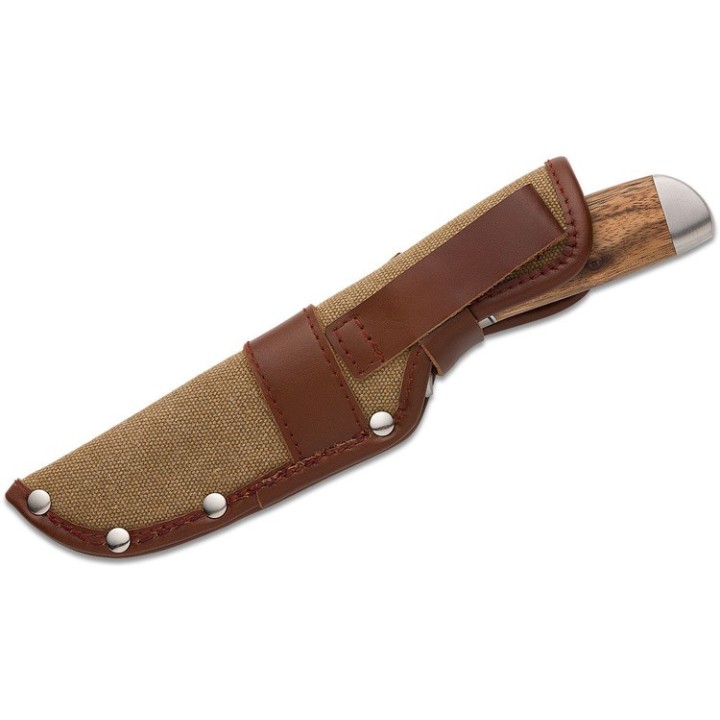 Couteau Browning Sage Creek Large Lame Acier 9Cr14MoV Manche Bois Etui Canvas BR0537B - Livraison Gratuite