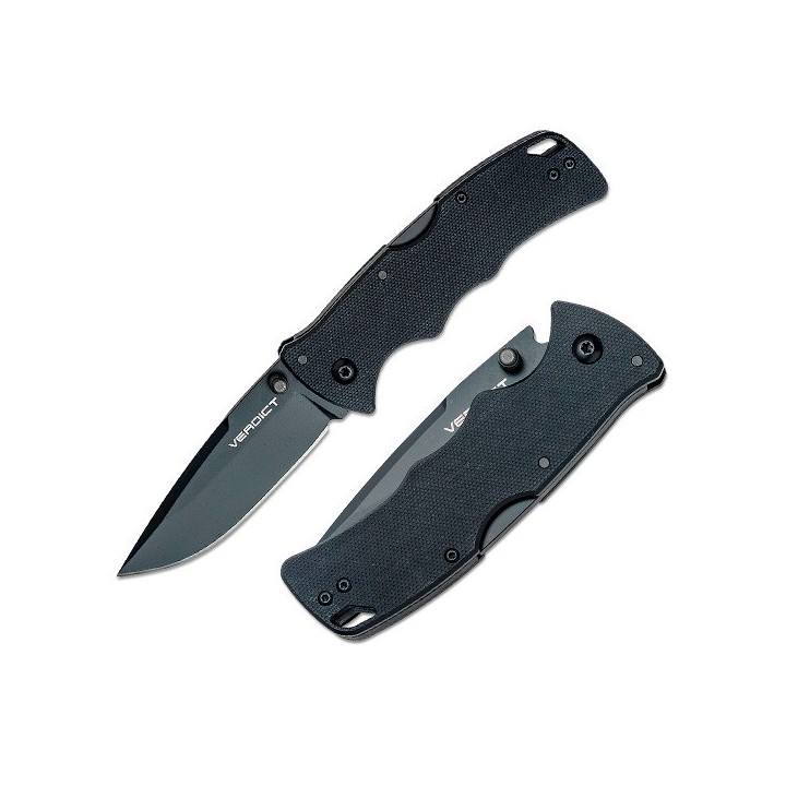 Couteau Cold Steel Verdict Spear Point Lame Acier AUS-10A Manche G10 Tri-Ad Lock Clip CSFLC3SP10A - Livraison Gratuite