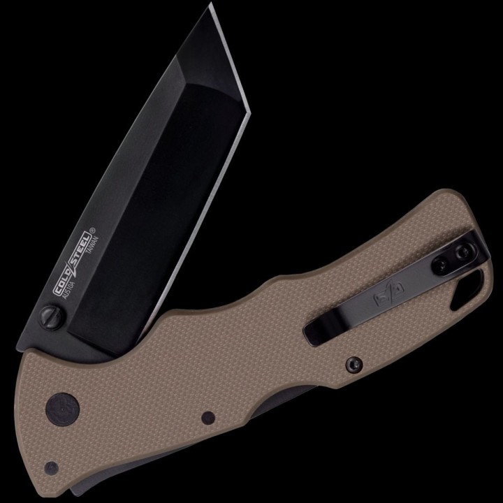Couteau Cold Steel Verdict Tanto Lame Acier AUS-10A Manche G10 FDE Tri-Ad Lock Clip CSFLC3T10AFDE - Livraison Gratuite