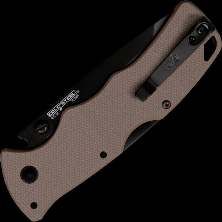 Couteau Cold Steel Verdict Tanto Lame Acier AUS-10A Manche G10 FDE Tri-Ad Lock Clip CSFLC3T10AFDE - Livraison Gratuite