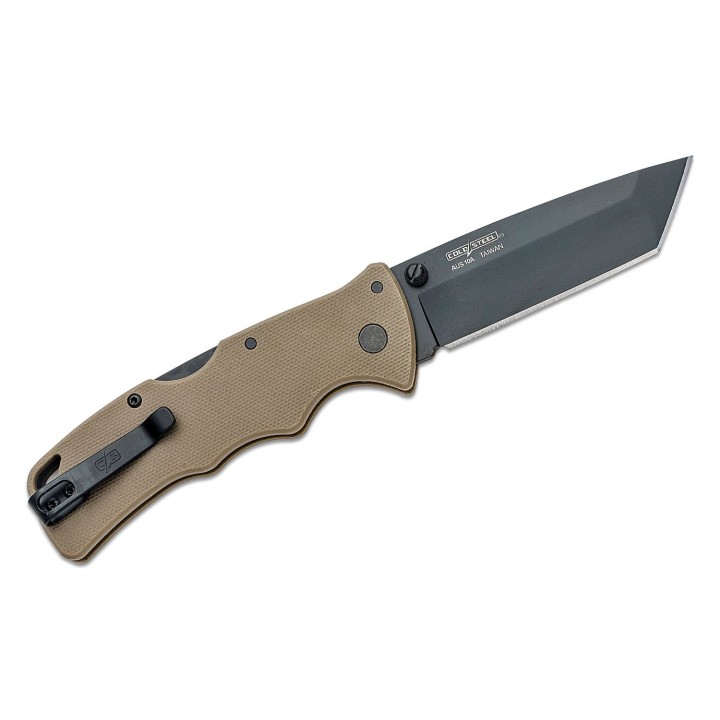 Couteau Cold Steel Verdict Tanto Lame Acier AUS-10A Manche G10 FDE Tri-Ad Lock Clip CSFLC3T10AFDE - Livraison Gratuite
