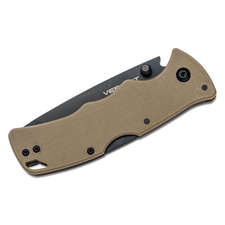 Couteau Cold Steel Verdict Tanto Lame Acier AUS-10A Manche G10 FDE Tri-Ad Lock Clip CSFLC3T10AFDE - Livraison Gratuite