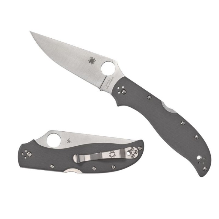 Couteau Spyderco Stretch 2XL Lame Acier CPM-CruWear Manche Gray G10 Lockback Clip Made Japan SC258GPGYCW - Livraison Gratuite