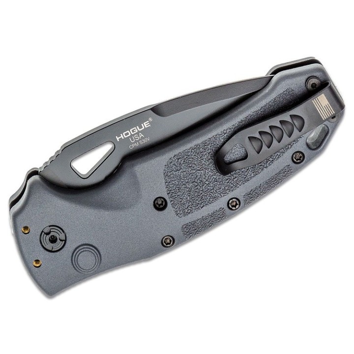 Couteau Automatique SIG Sauer K320A Black Drop Point Acier S30V Manche Gray Polymère Clip USA SIG36332 - Livraison Gratuite