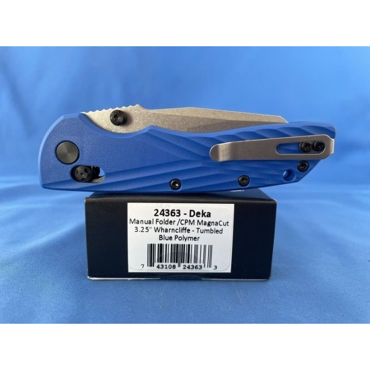 Couteau Hogue Deka ABLE Lock Blue Lame Acier CPM-MagnaCut Manche Polymère Clip Made USA HO24363 - Livraison Gratuite