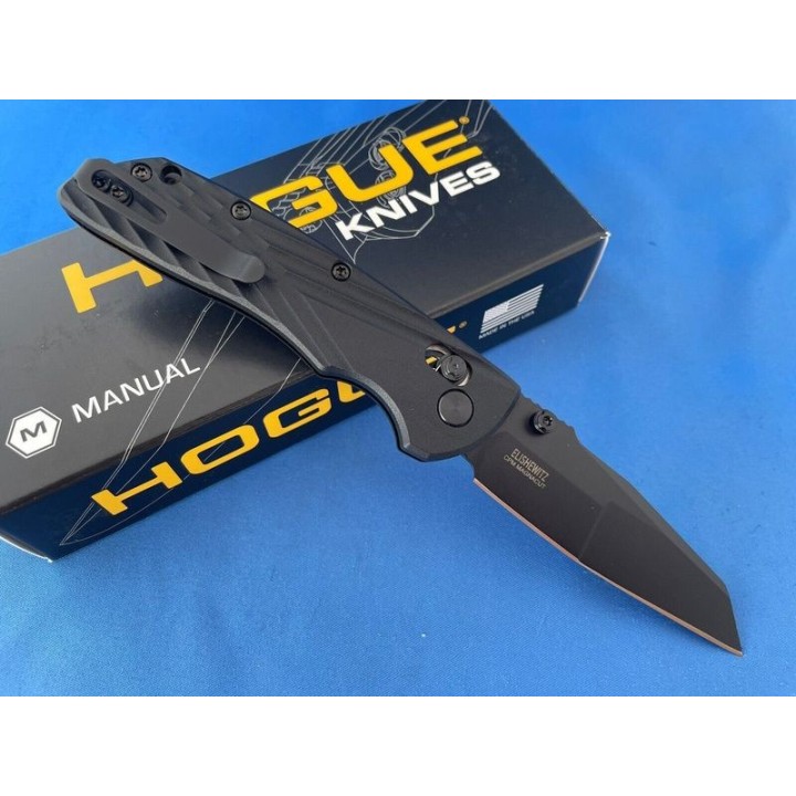 Couteau Hogue Deka ABLE Lock Black Lame Acier CPM-MagnaCut Manche Polymère Clip Made USA HO24366 - Livraison Gratuite
