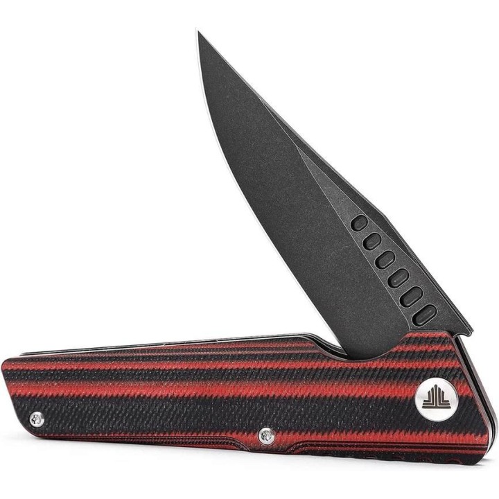 Couteau Trivisa Orion Black/Red Lame Acier D2 Manche G10 IKBS Linerlock Clip TVTY01RBDG - Livraison Gratuite