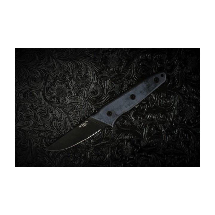 Couteau Ontario Stealth Lame Acier S35VN Serr Manche Micarta Etui Nylon Made USA ON8198 - Livraison Gratuite