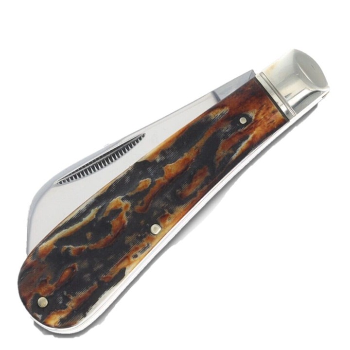 Couteau Rough Ryder Cinnamon Bone Lame Hawk Acier Carbone RR2427 - Livraison Gratuite