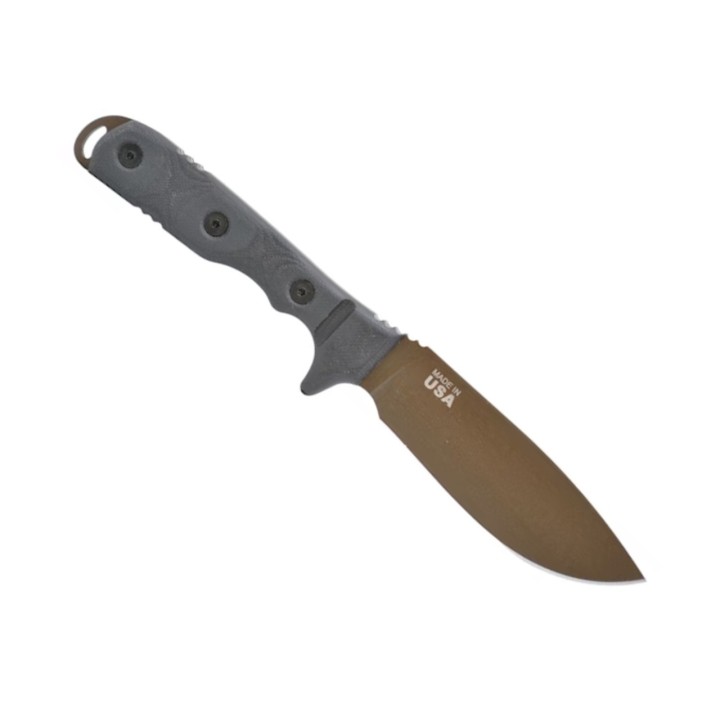 Couteau TOPS Idaho Hunter Bronze Lame Acier Carbone 1095 Manche Micarta Etui Kydex Made USA TPTIH03 - Livraison Gratuite