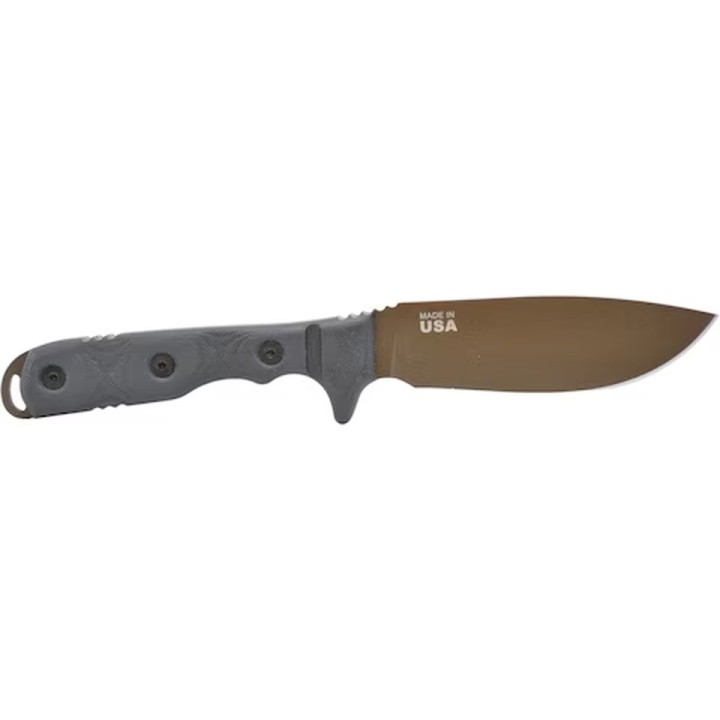 Couteau TOPS Idaho Hunter Bronze Lame Acier Carbone 1095 Manche Micarta Etui Kydex Made USA TPTIH03 - Livraison Gratuite